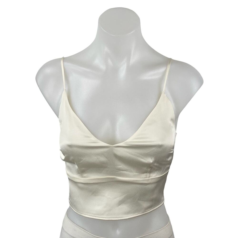 Abercrombie & Fitch Satin Sleeveless Crop Bustier Bralette Cami Tank Top Size XS